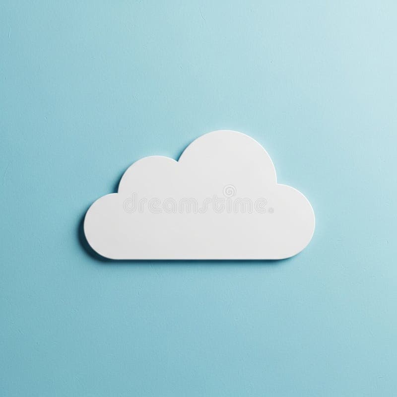 Design featuring a white cloud shaped cutout set against a light blue vector illustration