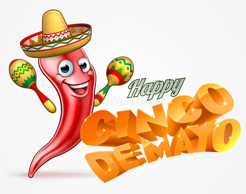 Design fericit cinco de mayo chili pepper mexican vector illustration