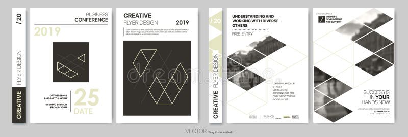 Design Flyers. Minimalistic abstract templates - stock stock illustration