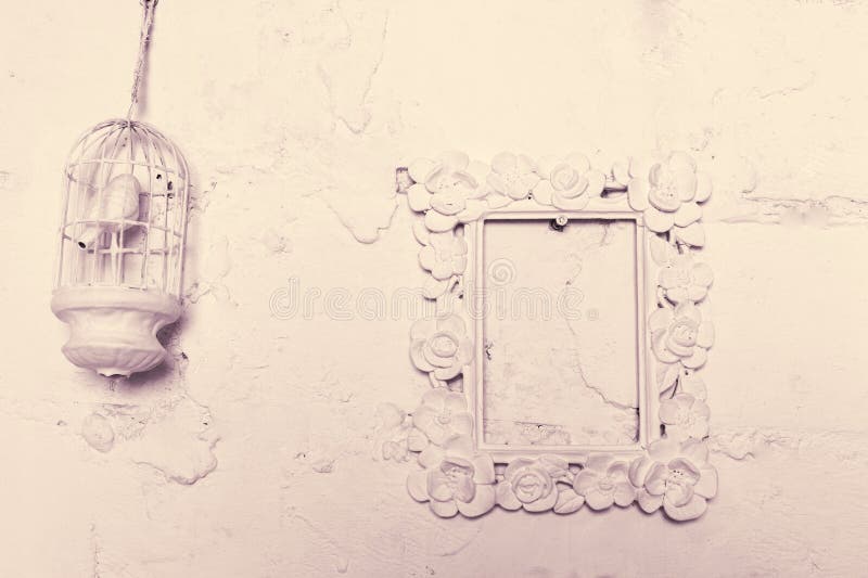 Design of Frames and Cages for Birds on the Wall Stock Image Image of