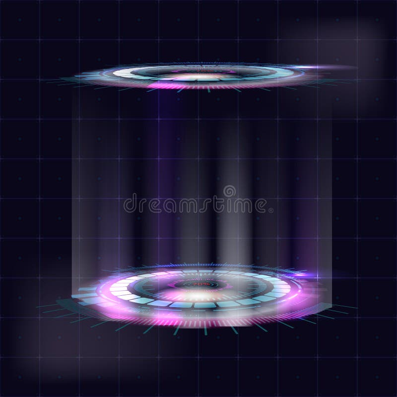 Design för användargränssnitt för navmeny. futuristisk instrumentpanel med skärmprojektorenheter. vektorillustration. royaltyfri illustrationer