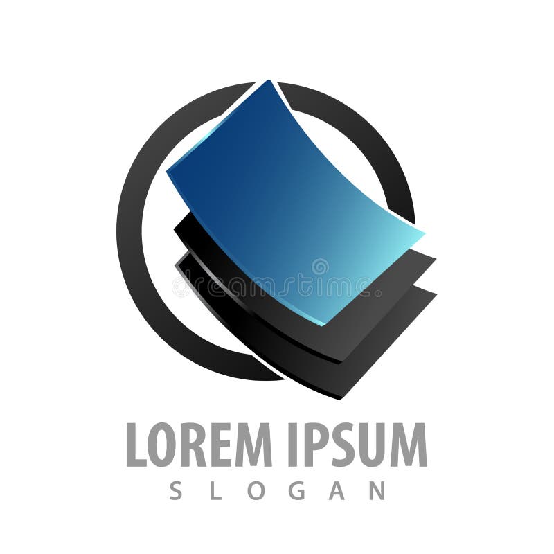 Design för begrepp för logo för cirkelpappersark För mallbeståndsdel för symbol grafisk vektor stock illustrationer Design för begrepp för logo för cirkelpappersark För mallbeståndsdel för symbol grafisk vektor stock illustrationer