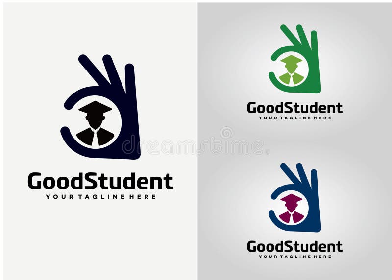 Design för bra studentlogotyp vektor illustrationer