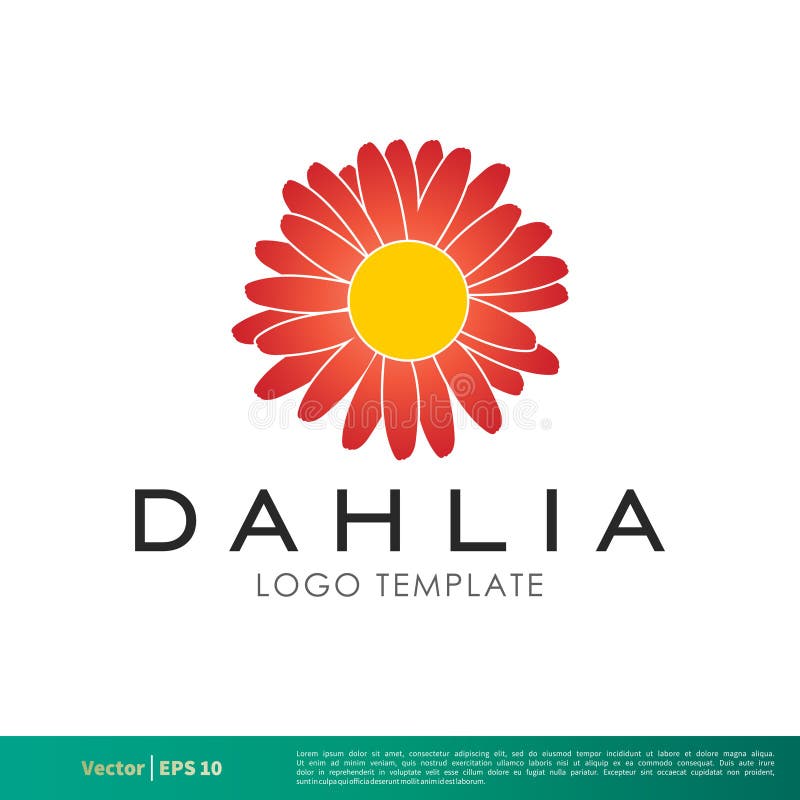 Design för Dahlia Flower Icon Vector Logo mallillustration Vektor EPS 10 royaltyfri illustrationer Design för Dahlia Flower Icon Vector Logo mallillustration Vektor EPS 10 royaltyfri illustrationer