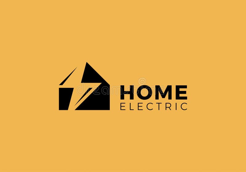 Design för den kreativa elektriska logotypsymbolen för hemmabruk stock illustrationer