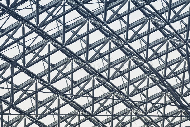 Design för detalj för arkitektur för metallstålstruktur modern arkivbilder