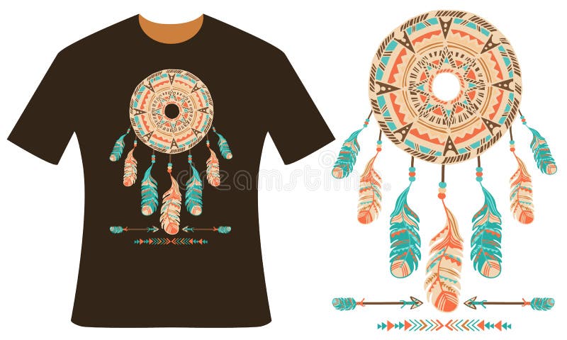 Design för din t-skjorta Dreamcatcher royaltyfri illustrationer Design för din t-skjorta Dreamcatcher royaltyfri illustrationer