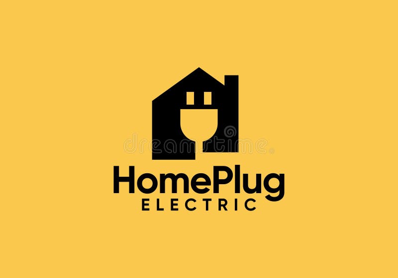 Design för en elektrisk logotyp som kan bytas ut i hemmet royaltyfri illustrationer
