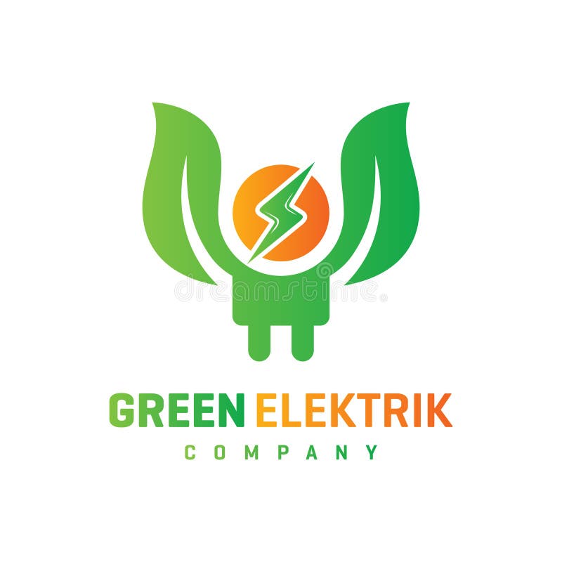Design för grön elektrisk logotyp royaltyfri illustrationer