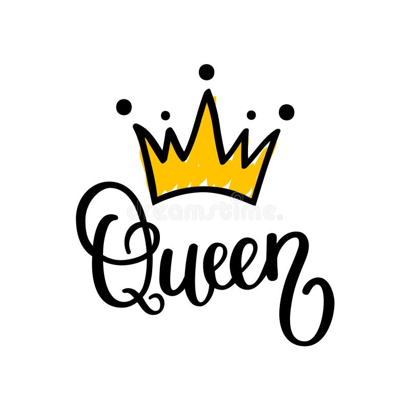Design för kalligrafi för drottningkronavektor