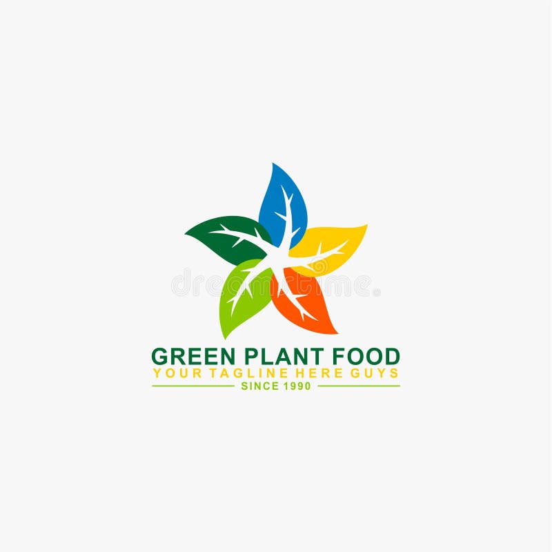 Design för logo för grön bladstjärnaform naturlig stock illustrationer Design för logo för grön bladstjärnaform naturlig stock illustrationer