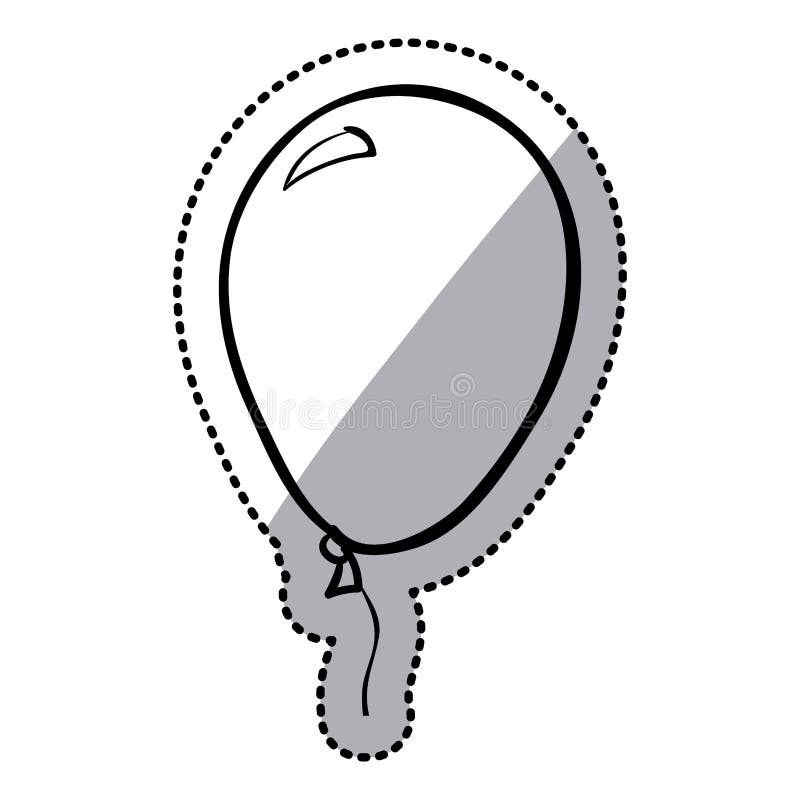 Design för lägenhet för symbol för ballong för klistermärkekonturluft royaltyfri illustrationer
