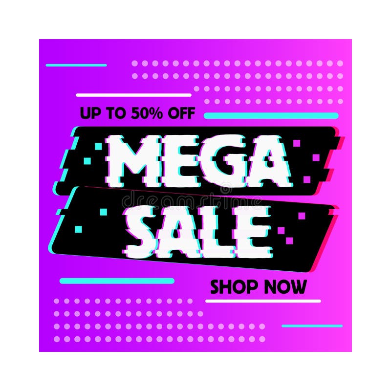 Design för mall för effekt för Sale banertekniskt fel vektor illustrationer Design för mall för effekt för Sale banertekniskt fel vektor illustrationer