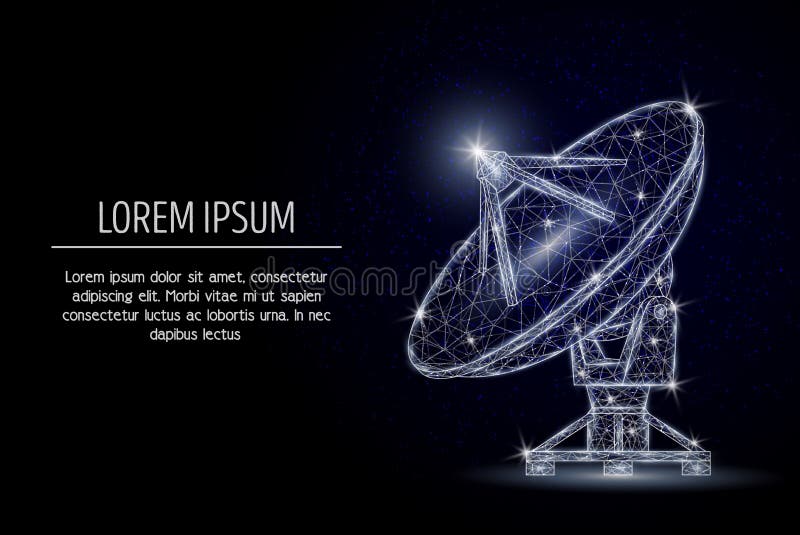Design för stil för konst för vektor för satellit- maträtt geometrisk polygonal vektor illustrationer Design för stil för konst för vektor för satellit- maträtt geometrisk polygonal vektor illustrationer