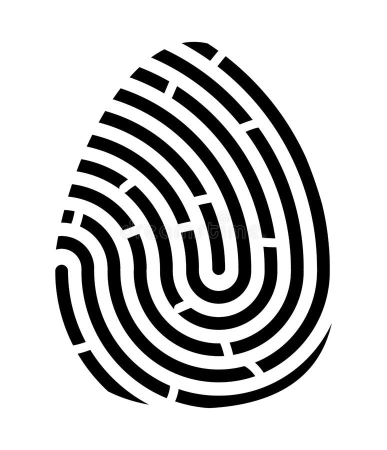 Design för symbol för symbol för fingeravtrycklogovektor stock illustrationer