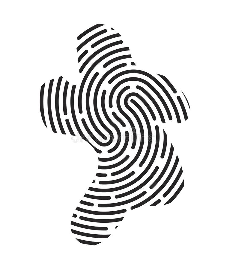 Design för symbol för symbol för fingeravtrycklogovektor vektor illustrationer