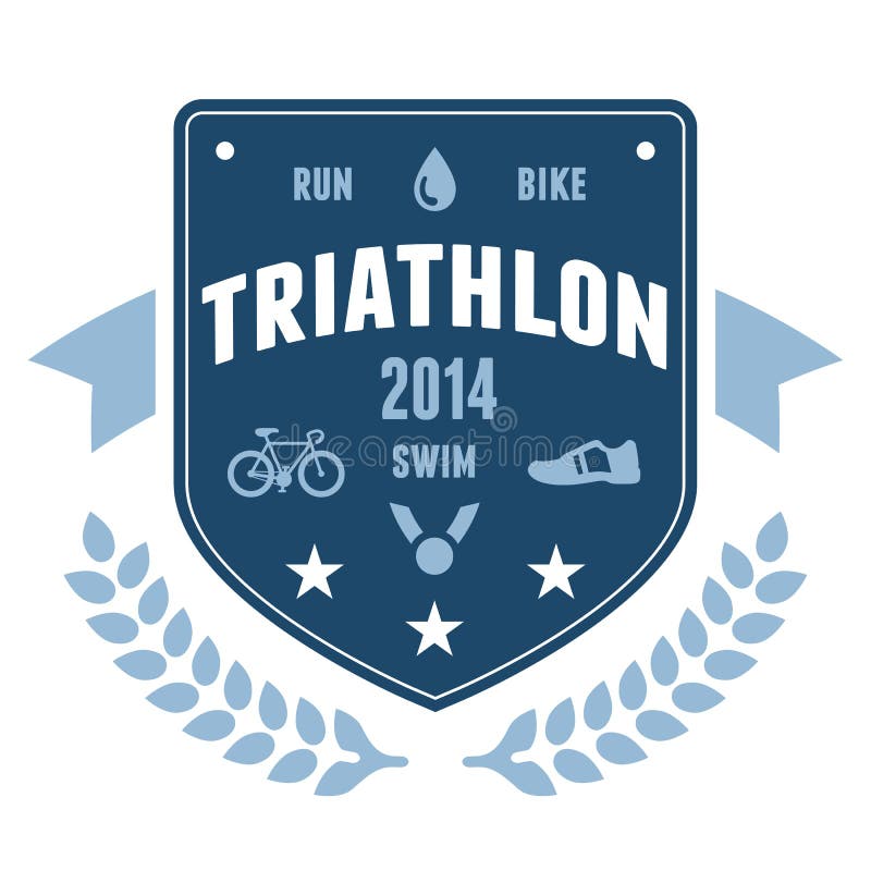 Design för Triathlonemblememblem royaltyfri illustrationer Design för Triathlonemblememblem royaltyfri illustrationer
