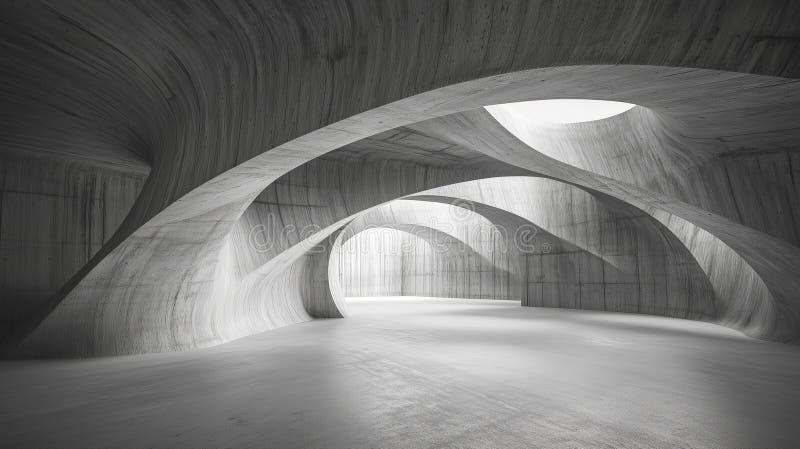 Design Gray modern monolithic structure featuring royalty free illustration