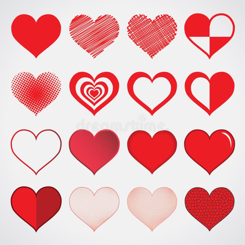 Design heart vector isolate on white stock illustration