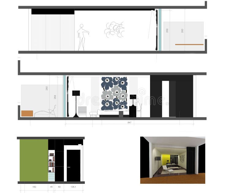 Design of Hotel Room royalty free illustration