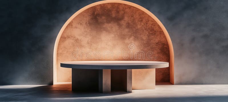 Design minimalist al scenei abstracte cu arc geometric și podium pentru prezentări moderne vector illustration