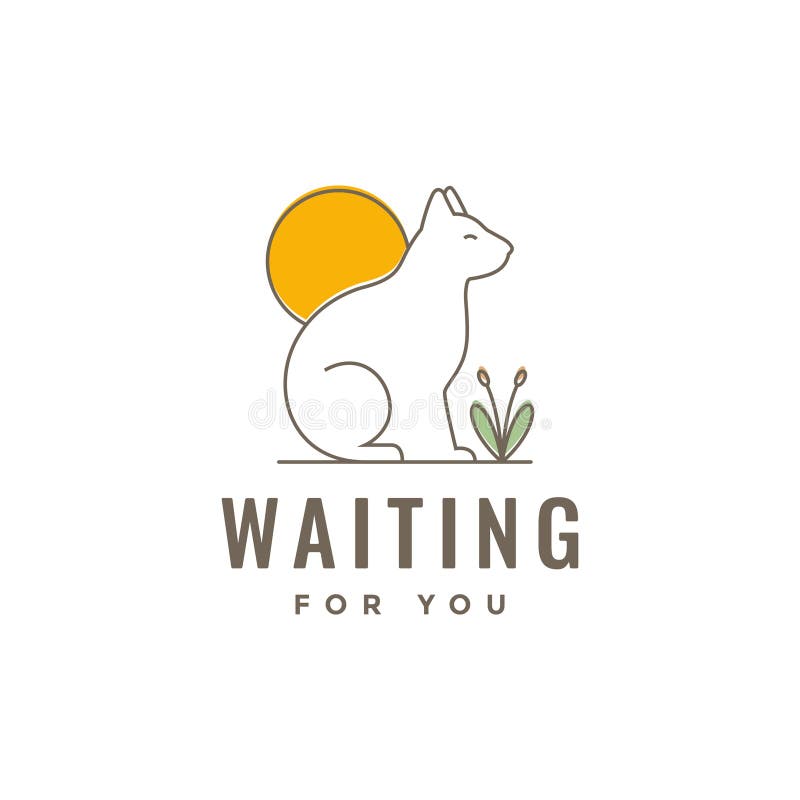 Design minimalist vectorizat pentru logo-ul unei case de animale de companie pentru pisici, îngrijire animale stock illustration