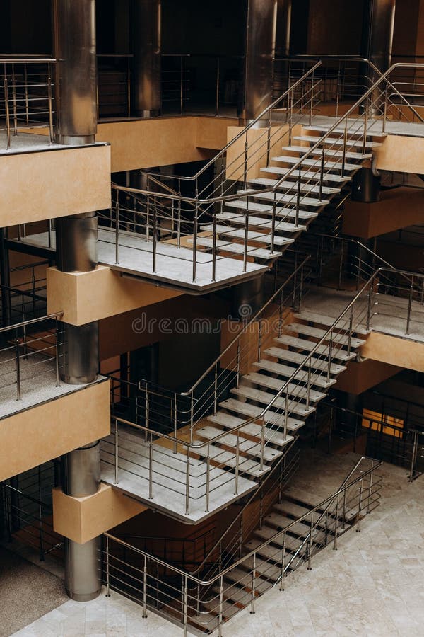 Design modern inside metal glass stairs elevator royalty free stock photos