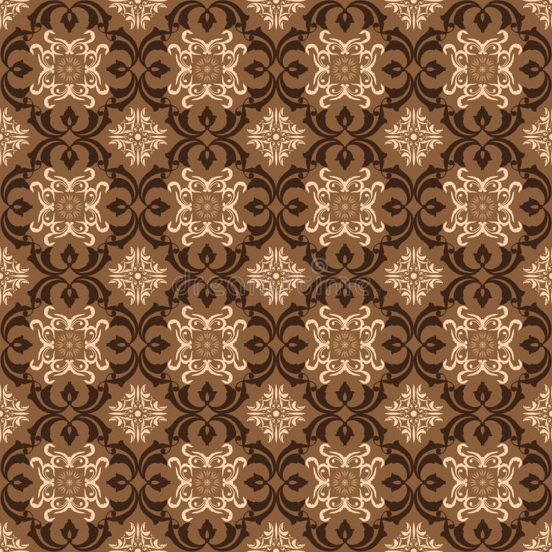 Design moderno dei motivi kawung batik con colore marrone scuro semplice illustrazione di stock