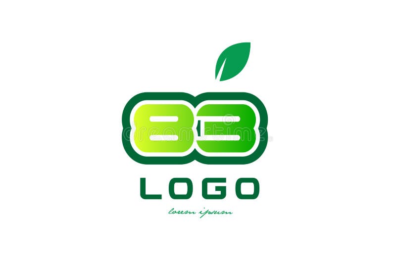 Design of number numeral digit 83 with green leaf and color suitable for a business or company. Design of number numeral digit 83 with green leaf and color suitable for a business or company