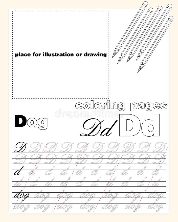 Design_4_the Page Layout of the English Alphabet To Teach Writin Stock