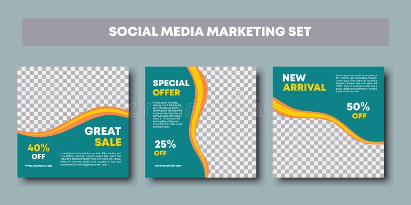 Design-Paket für Social Media-Post. bearbeitbare Feed-Template-Banner für Social-Media-Banner für das digitale Marketing lizenzfreie abbildung