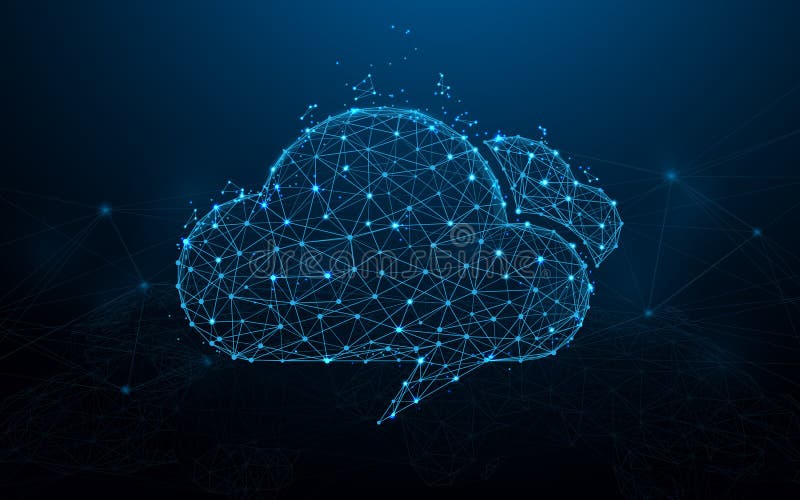 Design pentru linii de calcul de tip cloud pentru triunghiuri și stiluri de particule stock illustration