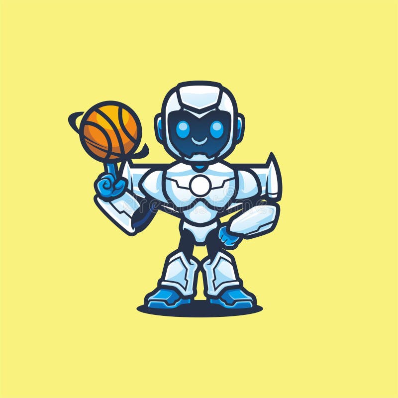 Design pentru mascota vectorială a unui robot drăguț vector illustration