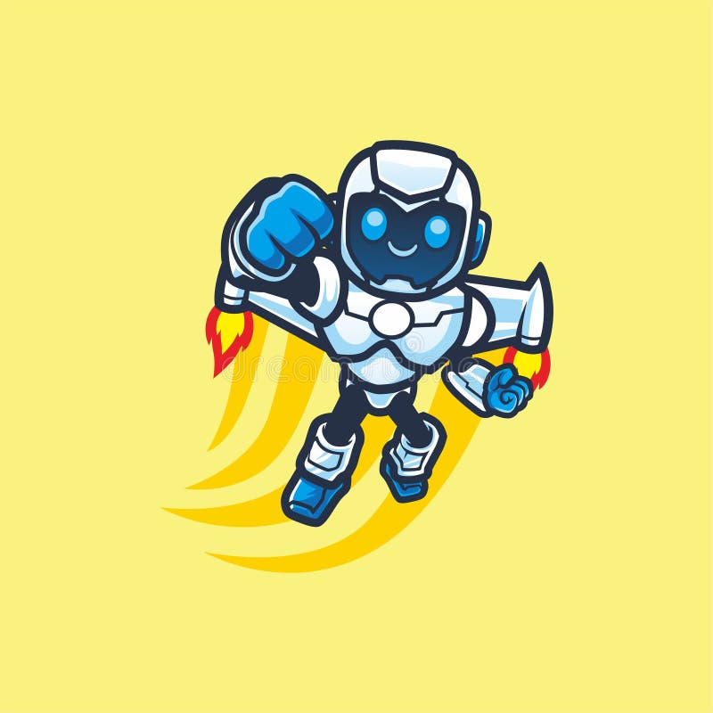 Design pentru mascota vectorială a unui robot drăguț vector illustration
