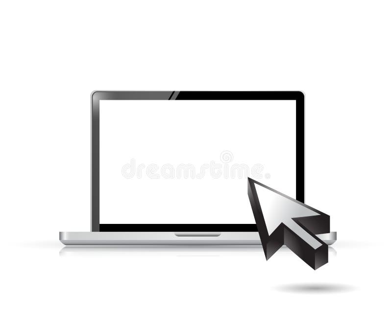 Design pentru notebook-ul gol și ilustrarea cursorului stock illustration