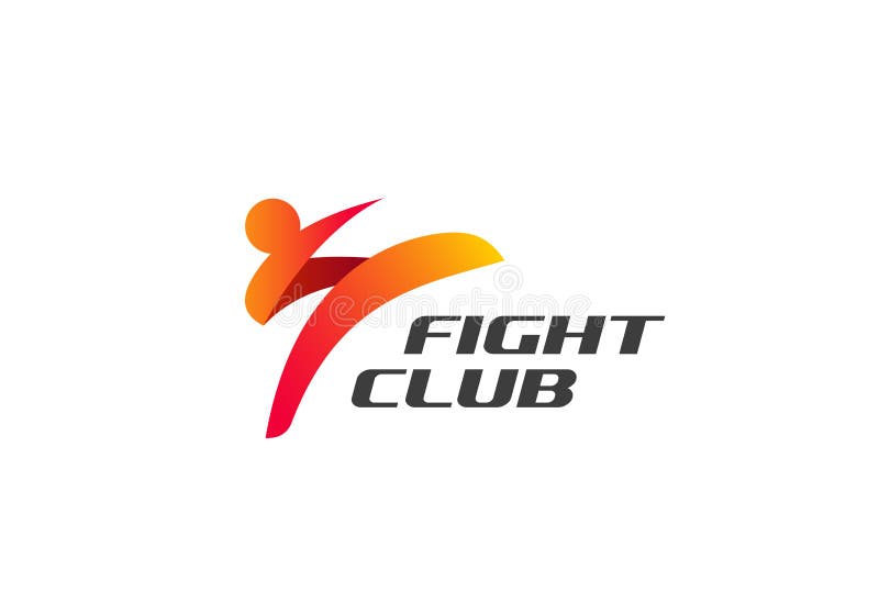 Design pentru sigla clubului de luptă karate kickboxtaekwondo vector illustration