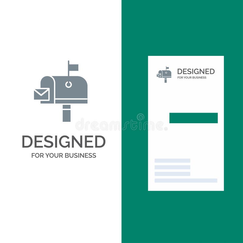Design pentru sigla gri a poștei poștale poștale poștale poștale poștale poștale poștale și șablon pentru cartea de vizită vector illustration