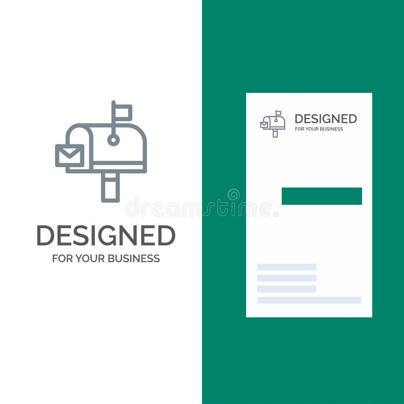 Design pentru sigla gri a poștei poștale poștale poștale poștale poștale poștale poștale și șablon pentru cartea de vizită royalty free illustration