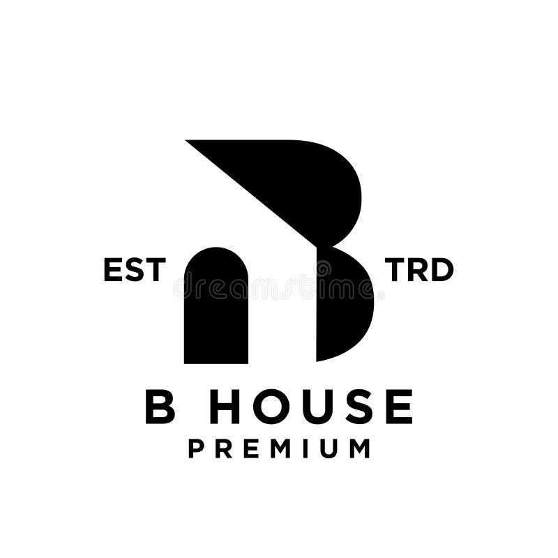 Design pentru sigla minimalistă B house minimalist stock illustration