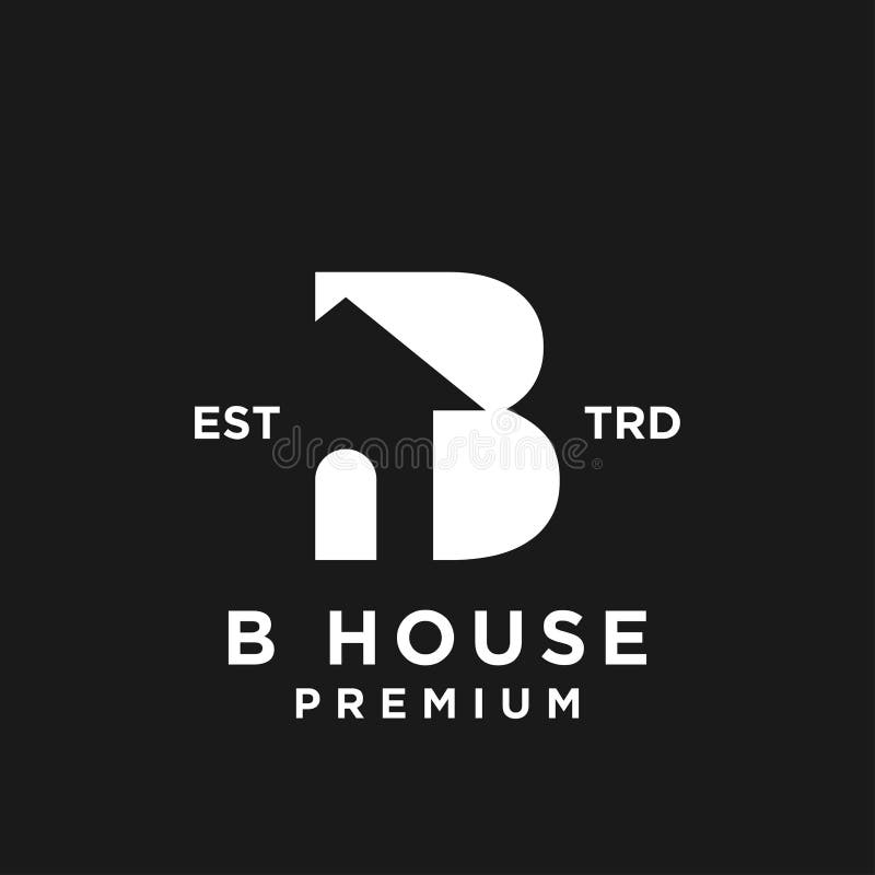 Design pentru sigla minimalistă B house minimalist royalty free illustration