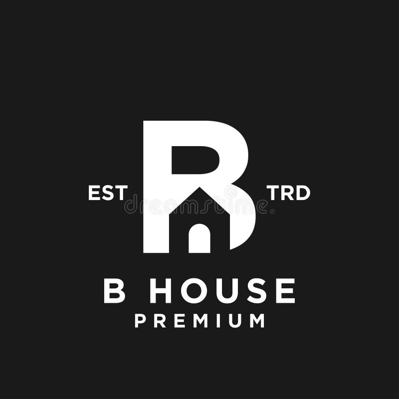Design pentru sigla minimalistă B house minimalist vector illustration