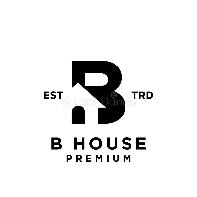 Design pentru sigla minimalistă B house minimalist vector illustration
