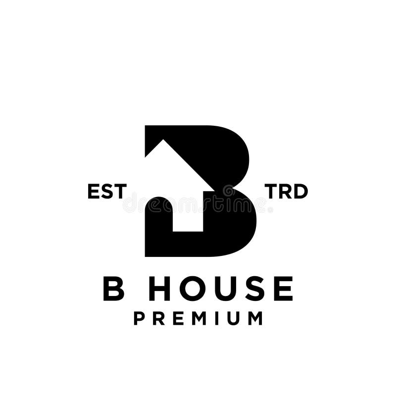 Design pentru sigla minimalistă B house minimalist stock illustration