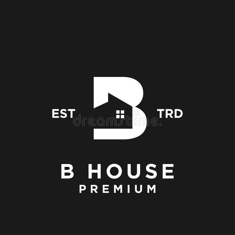 Design pentru sigla minimalistă B house minimalist stock illustration
