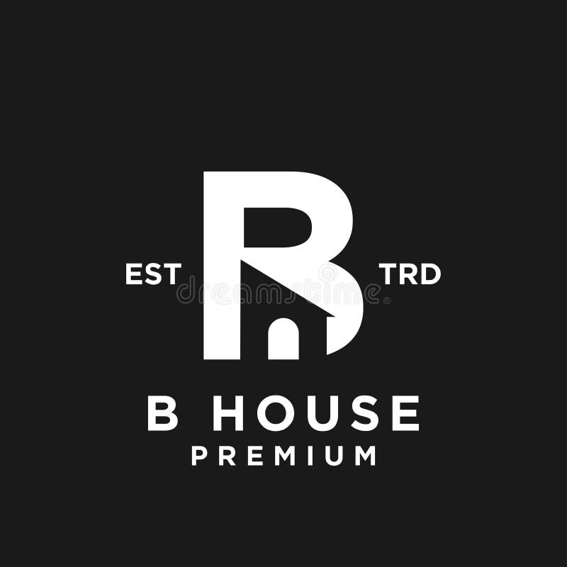 Design pentru sigla minimalistă B house minimalist stock illustration