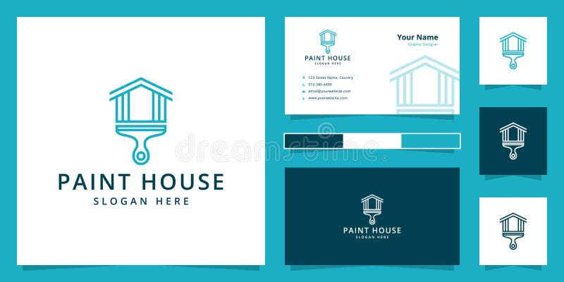 Design pentru sigla minimalistă a casei pictate royalty free illustration