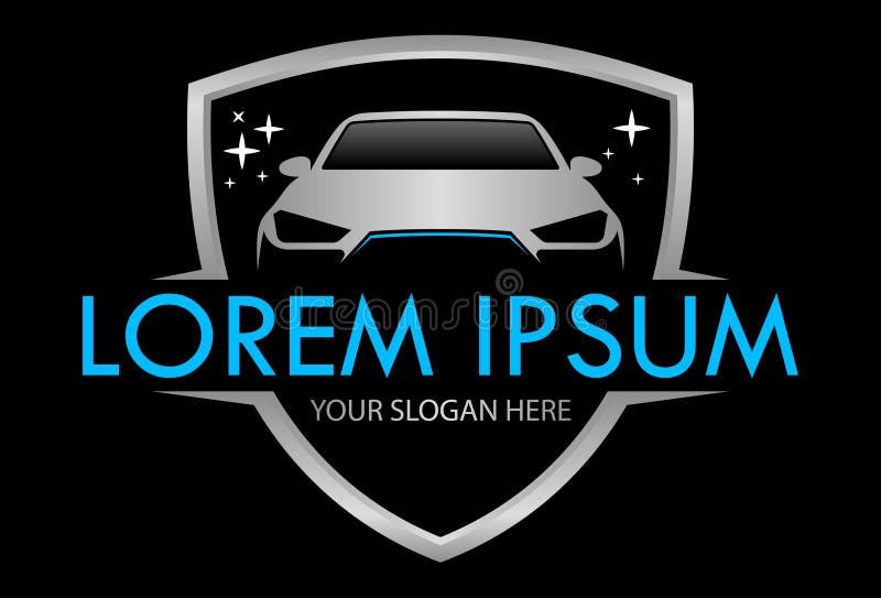 Design pentru sigla pentru spălarea autovehiculelor cu culoare neagră, strălucitor royalty free illustration
