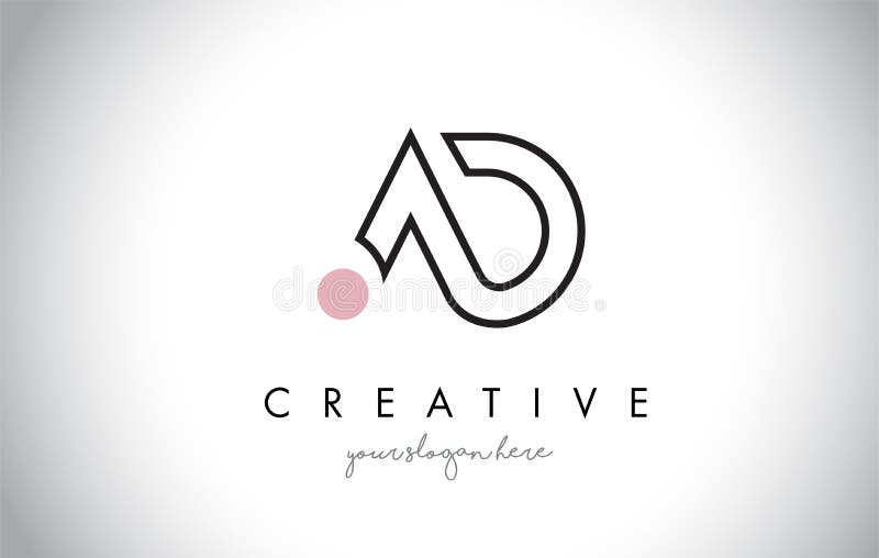 Design pentru siglă ad letter cu tipografie modernă și creativă royalty free illustration