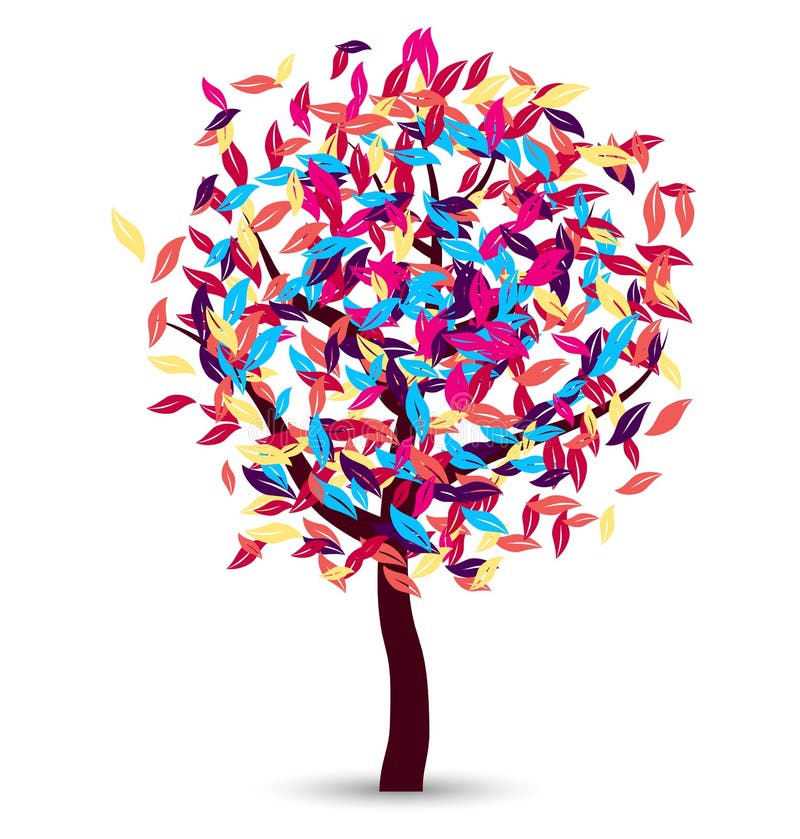 Design pentru vectorul arborelui colorat vector illustration