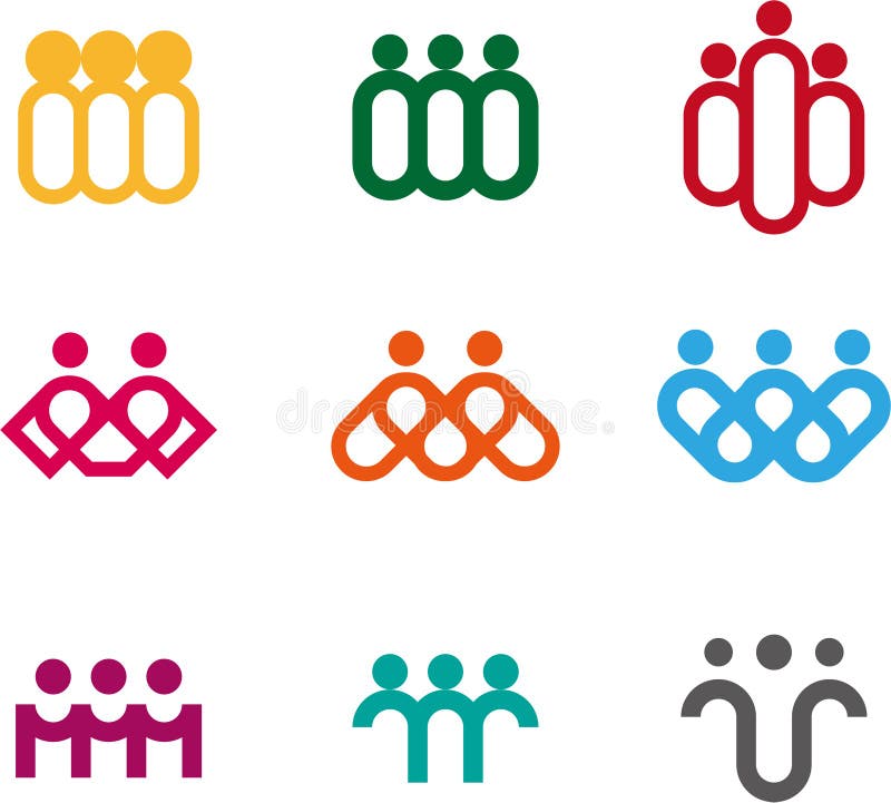 Colorful family human people logo icon Royalty Free Vector